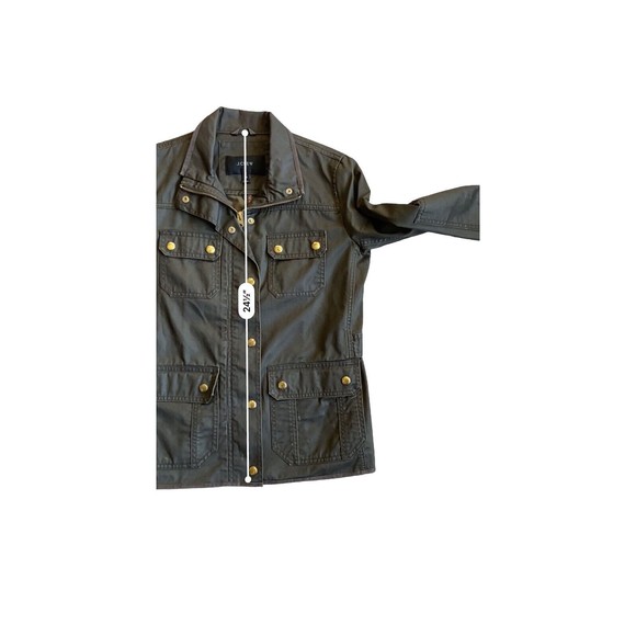 J. Crew Womens Downtown Field Jacket Size XS Army Green Utility Wax Canvas - Picture 11 of 14